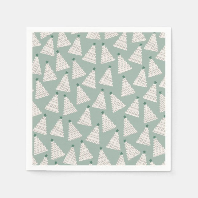Servilleta De Papel Green del patrón de árbol de Navidad (Anverso)