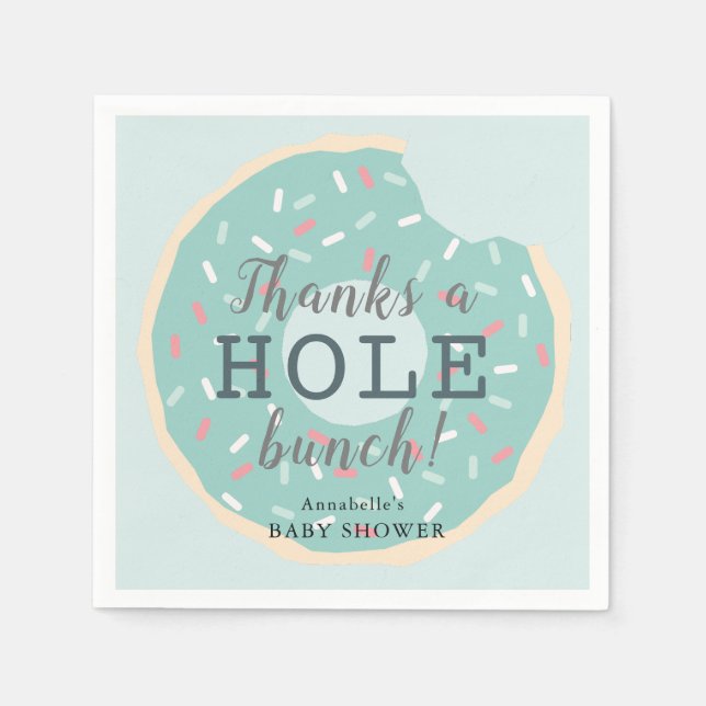 Servilleta De Papel Green Donut Baby Shower Gracias (Anverso)