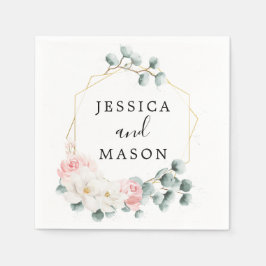 Servilleta De Papel Green Floral Boda Cocktail Napkin