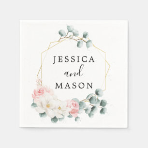 Servilleta De Papel Green Floral Boda Cocktail Napkin