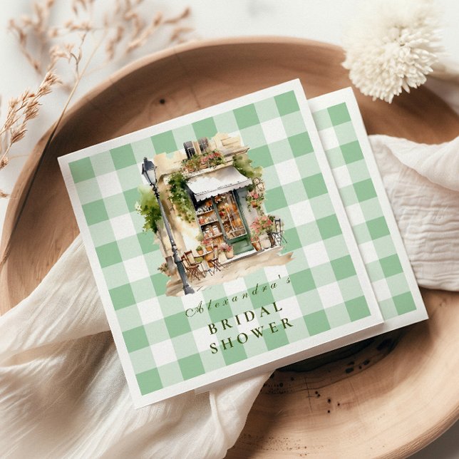 Servilleta De Papel Green French Cafe Bridal Shower (Subido por el creador)