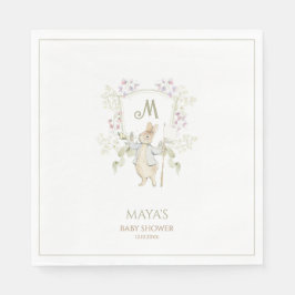 Servilleta De Papel Green Gingham Gender Peter the Rabbit Baby Shower