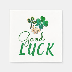 Servilleta De Papel Green Good Lucky Four Leaf Clover Shamrock