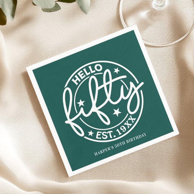 Servilleta De Papel Green Hello Fifty 500th Birthday (Subido por el creador)