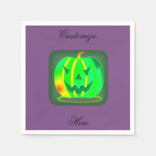 Servilleta De Papel Green Jack o'lantern Halloween Thunder_Cove