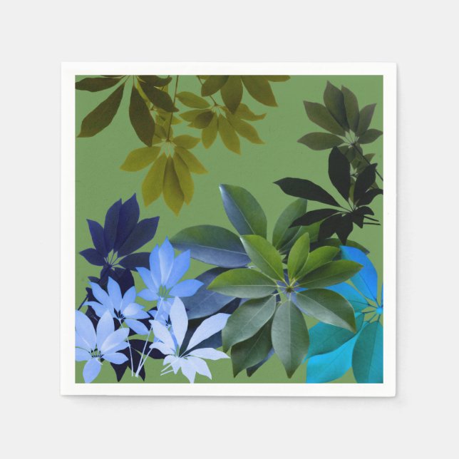 Servilleta De Papel Green Leaves Cocktail Standard Napkin (Anverso)