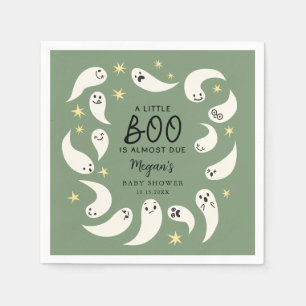 Servilleta De Papel Green Little Boo Halloween Baby Shower