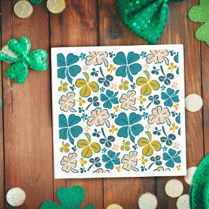 Servilleta De Papel Green Lucky Shamrock Clover St. Patrick's Day