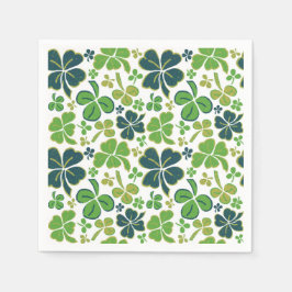 Servilleta De Papel Green Lucky Shamrock Clover St. Patrick's Day
