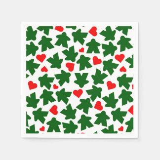 Servilleta De Papel Green Meeple with Red Heart