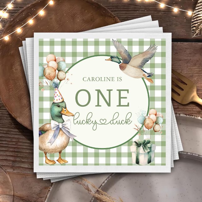 Servilleta De Papel Green One Lucky Duck Balloon 1 Napkins (Subido por el creador)
