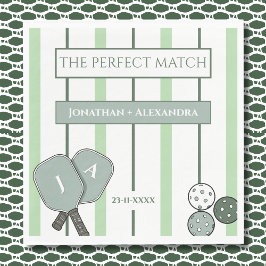 Servilleta De Papel Green Perfect Match Couples Bridal Shower