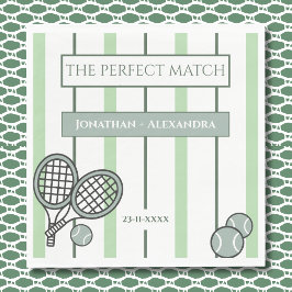 Servilleta De Papel Green Perfect Match Tennis Couples Bridal Shower