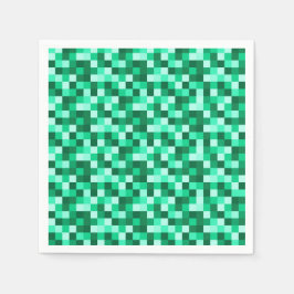 Servilleta De Papel Green Pixels Minecraft Birthday Paper Napkins
