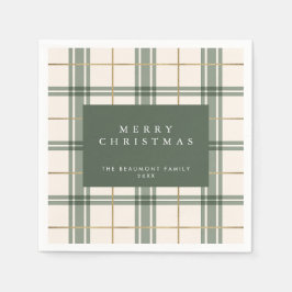Servilleta De Papel Green Plaid Christmas Paper Napkins