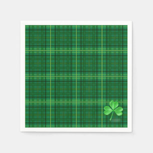 Servilleta De Papel Green Plaid Con Shamrock