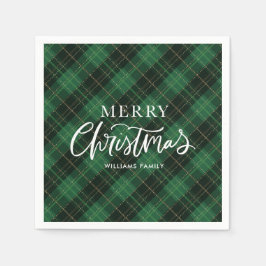 Servilleta De Papel Green Plaid Merry Christmas Festix