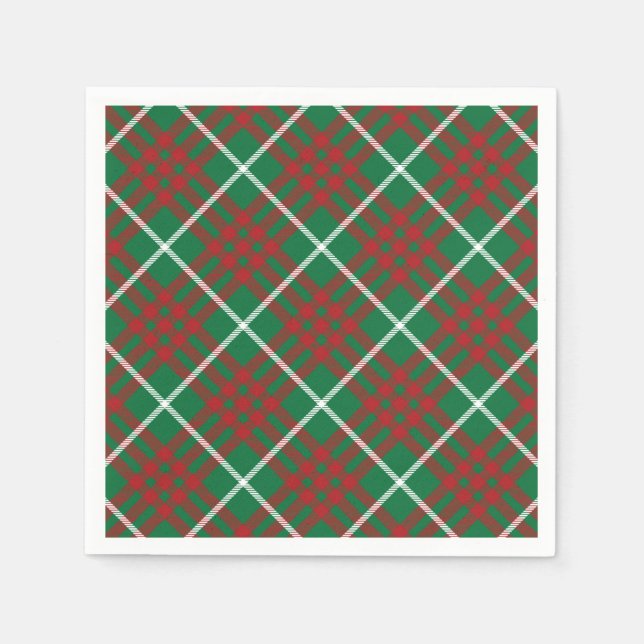 Servilleta De Papel Green & Red Check Napkins (Anverso)