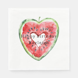 Servilleta De Papel Green Red Heart Watermelon Birthday