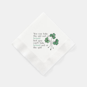 Servilleta De Papel Green Shamrock Chica irlandés Cita Papel servillet