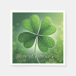 Servilleta De Papel Green Shamrock Happy St. Patrick's Day (8) c