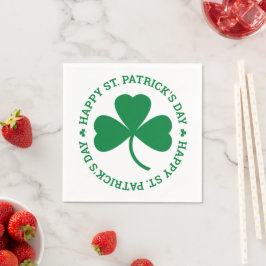 Servilleta De Papel Green Shamrock Happy St. Patrick's Day Fiesta
