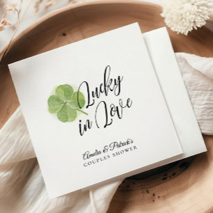 Servilleta De Papel Green Shamrock Lucky in Love Bridal Shower