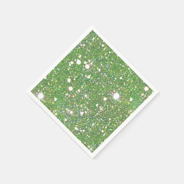 Servilleta De Papel Green Sparkle Standard Cocktail Napkin (Borde)