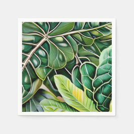 Servilleta De Papel Green Tropical Leaves Housewarming Gift