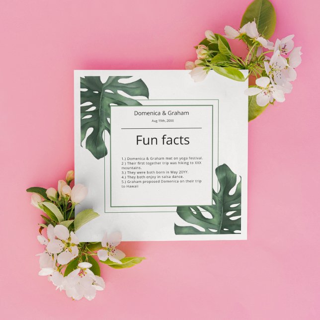 Servilleta De Papel Green Tropical Monstera Boda de la hoja Fun Hacts (Subido por el creador)