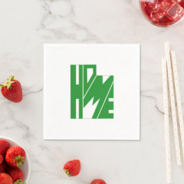 Servilleta De Papel Green Utah HOME State Word Art