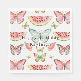 Servilleta De Papel Green Watermelon Birthday