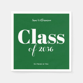 Servilleta De Papel Green White Graduation Party Napkins Customizable