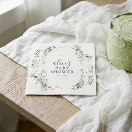 Servilleta De Papel Greeneration Botanical Script Baby Shower