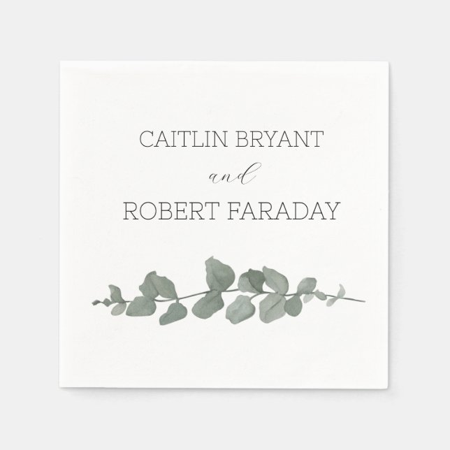 Servilleta De Papel Greenery Boda moderno (Anverso)