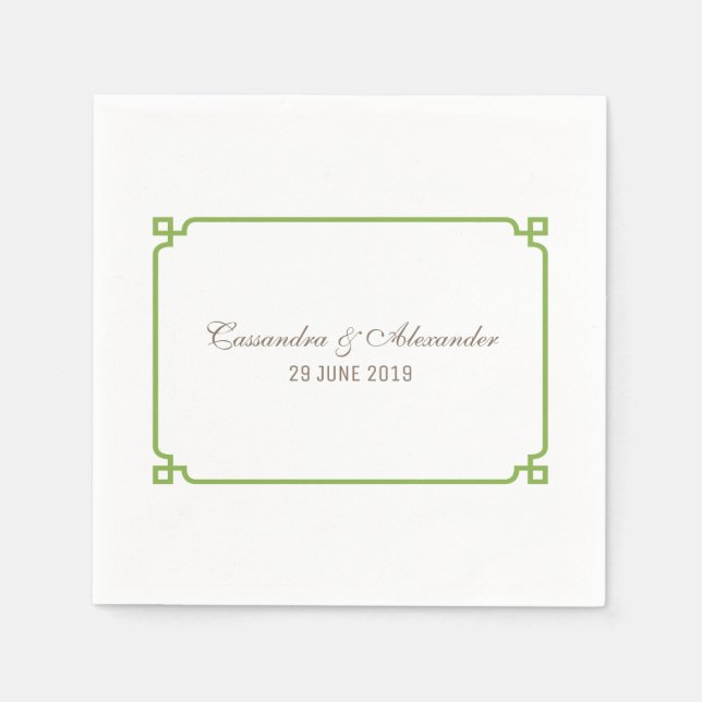 Servilleta De Papel Greenery Deco Moda Boda (Anverso)