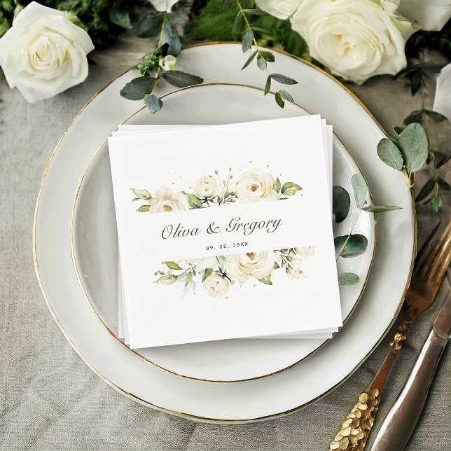 Servilleta De Papel Greenery Elegant Rosa Boda (Subido por el creador)
