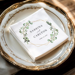 Servilleta De Papel Greenery Eucalyptus deja Boda geométrico