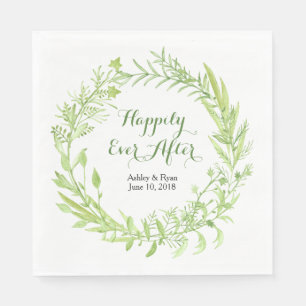 Servilleta De Papel Greenery Floral Wreath Boda