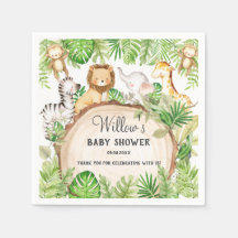 Greenery Jungle Animals Baby Shower Primer cumplea