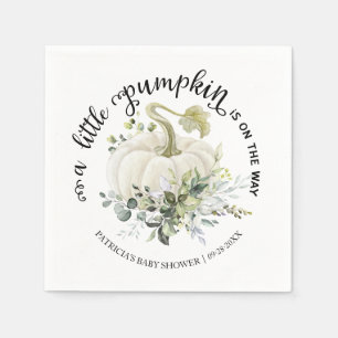 Servilleta De Papel Greenery Little Pumpkin Otoño Baby Shower