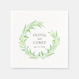 Servilleta De Papel Greenery Open Laurel Wreath Boda