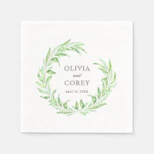 Servilleta De Papel Greenery Open Laurel Wreath Boda