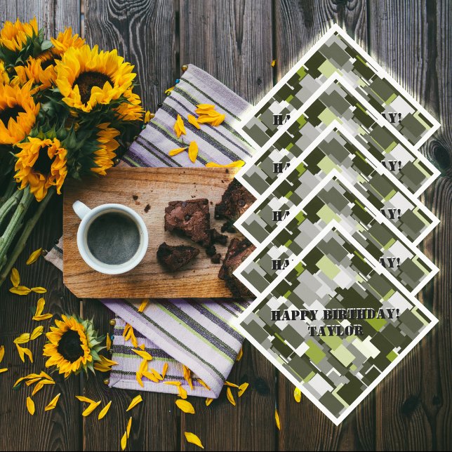 Servilleta De Papel Grey Green Urban Camouflage Paper Napkins (Subido por el creador)