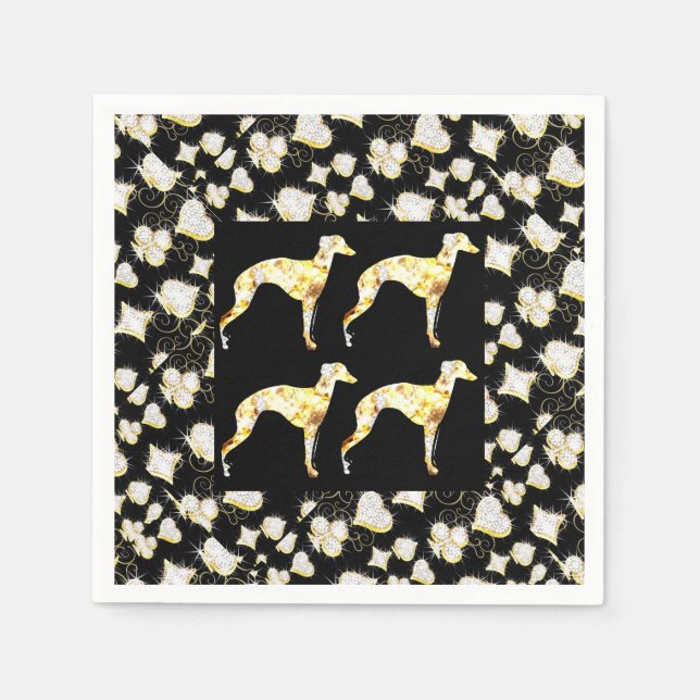 SERVILLETA DE PAPEL GREYHOUND BLING (Anverso)