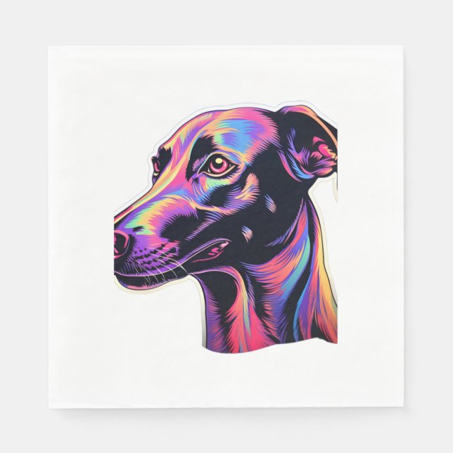 Servilleta De Papel Greyhound Neon Design (Anverso)