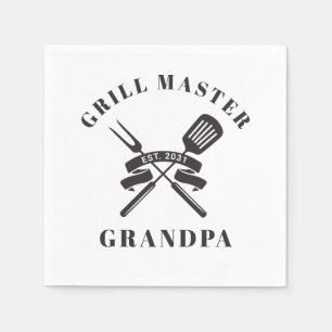 Servilleta De Papel Grill Master Abuelo Mejor Abuelo Personalizado