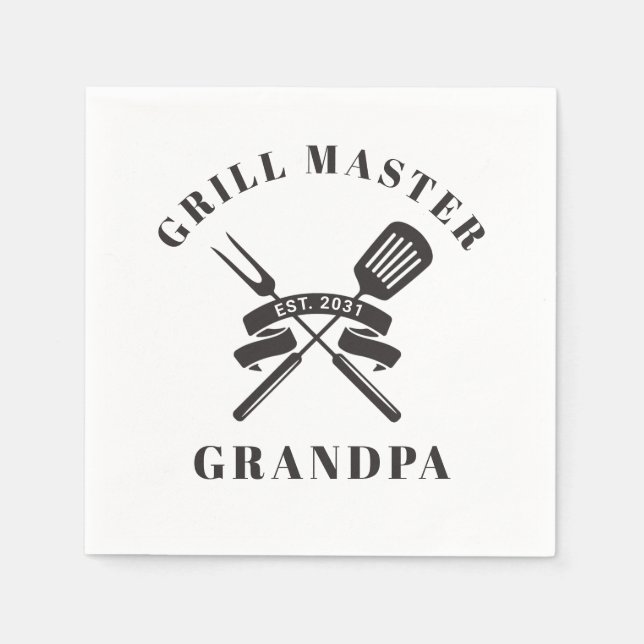 Servilleta De Papel Grill Master Abuelo Mejor Abuelo Personalizado (Anverso)