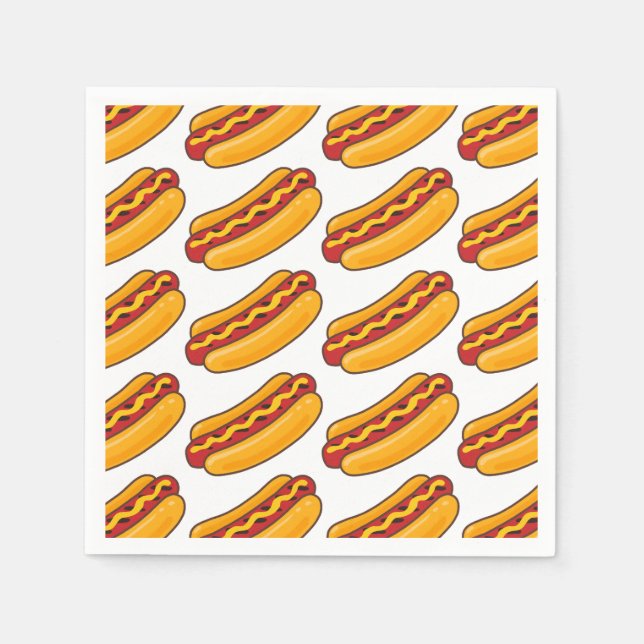 Servilleta De Papel Grilled Hot Dog Pattern (Anverso)