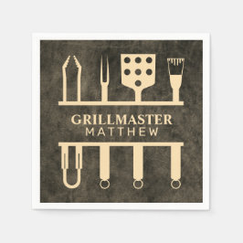 Servilleta De Papel Grillmaster Faux Leather Name Classic BBQ Tools